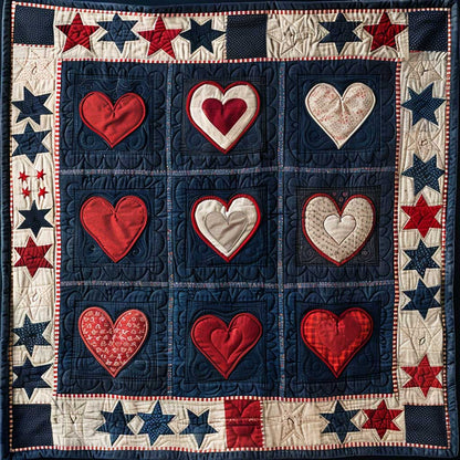 Patriotic Hearts WJ1307010CL Quilt