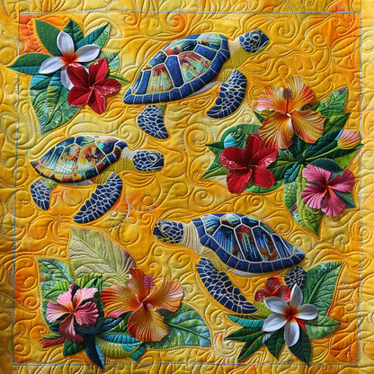 Hibicus Flower And Turtles XR1308048CL Quilt