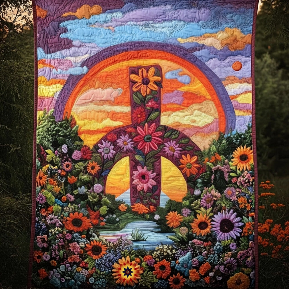 Hippie Peace Sign WU1712029CL Quilt