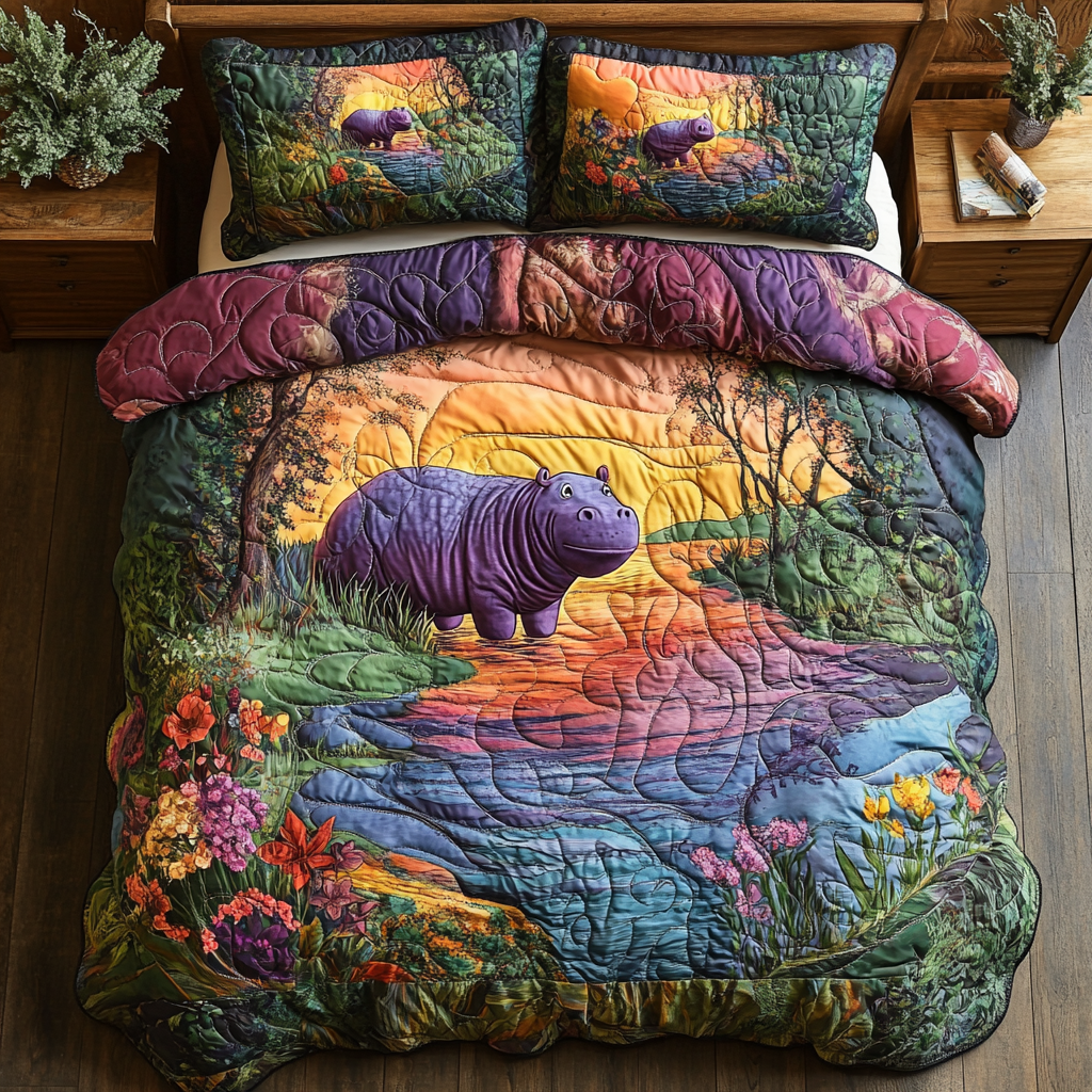 Hippo In Forest YR1702017CL Duvet Cover Set
