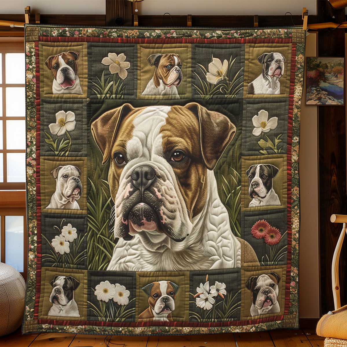 Bull dogs Wonderful Companions WO1408021CL Quilt