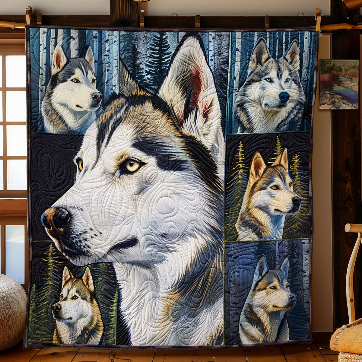 Husky Dogs Is Smart and Strong WO1408024CL Quilt