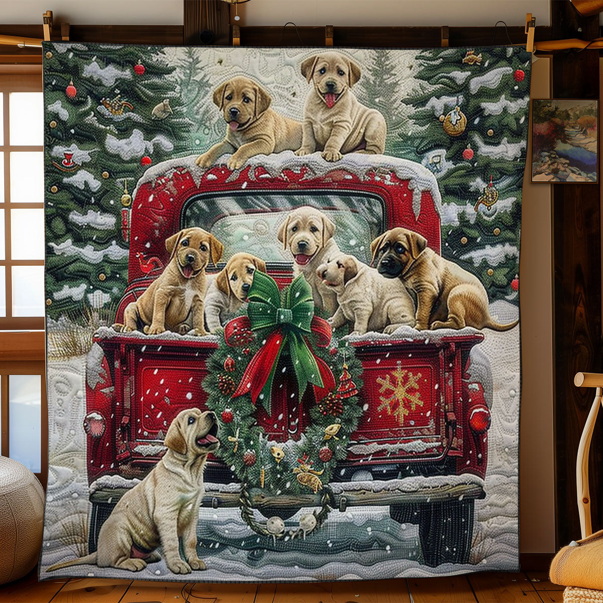 Winter Ride For Puppy WO1408028CL Quilt