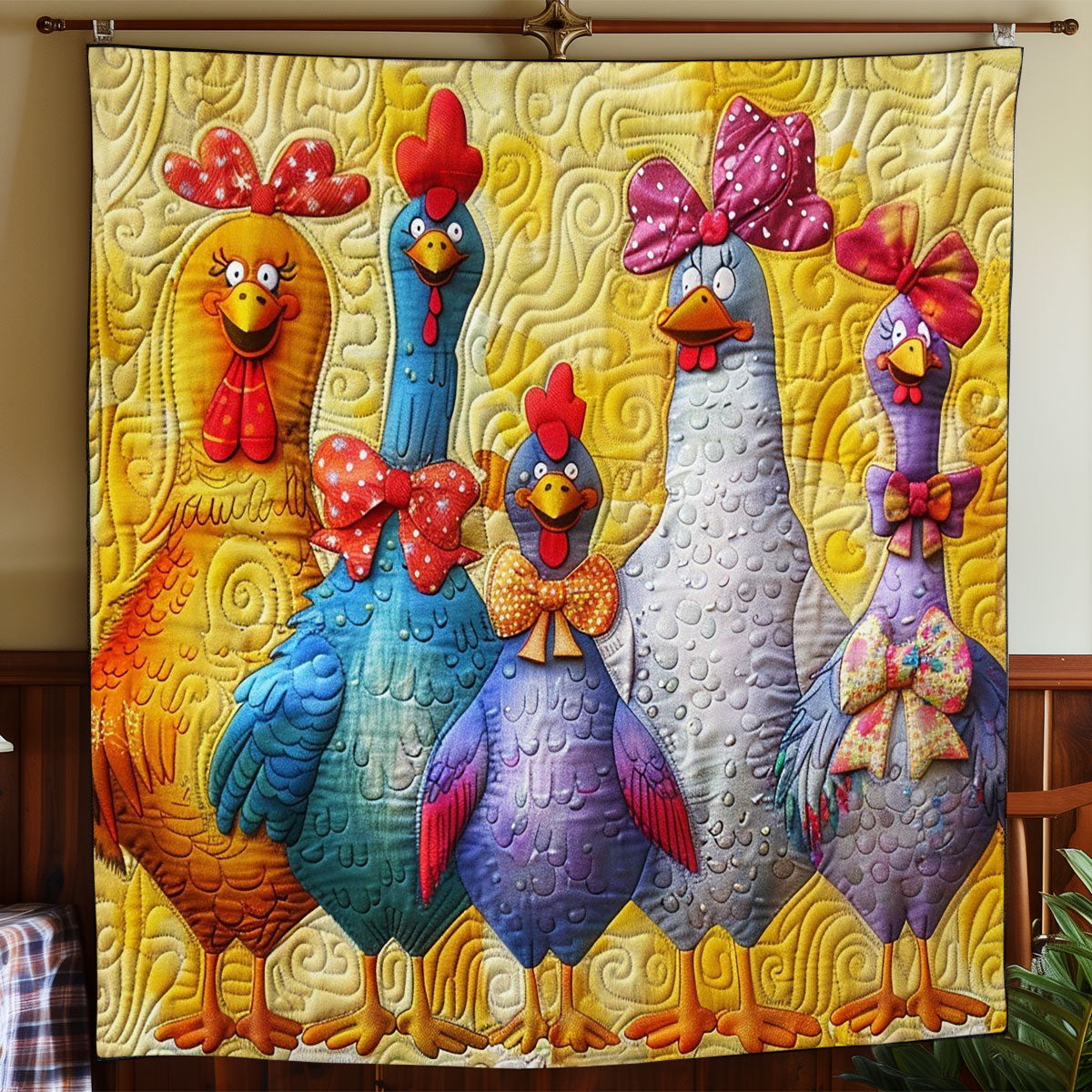 Funny Chickens WO1408030CL Quilt