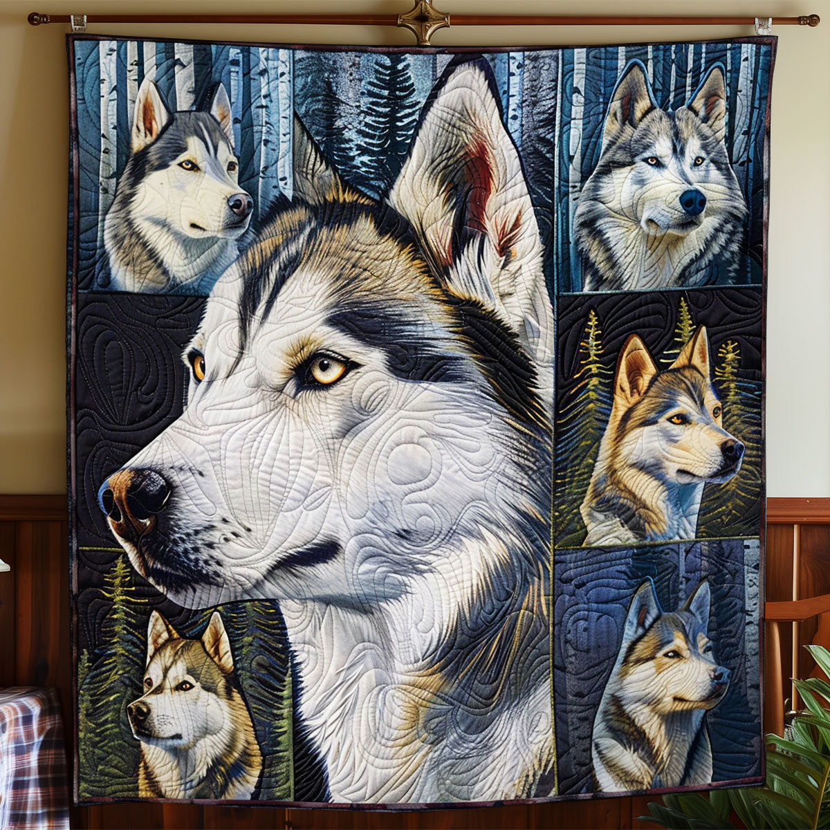 Husky Dogs Is Smart and Strong WO1408024CL Quilt