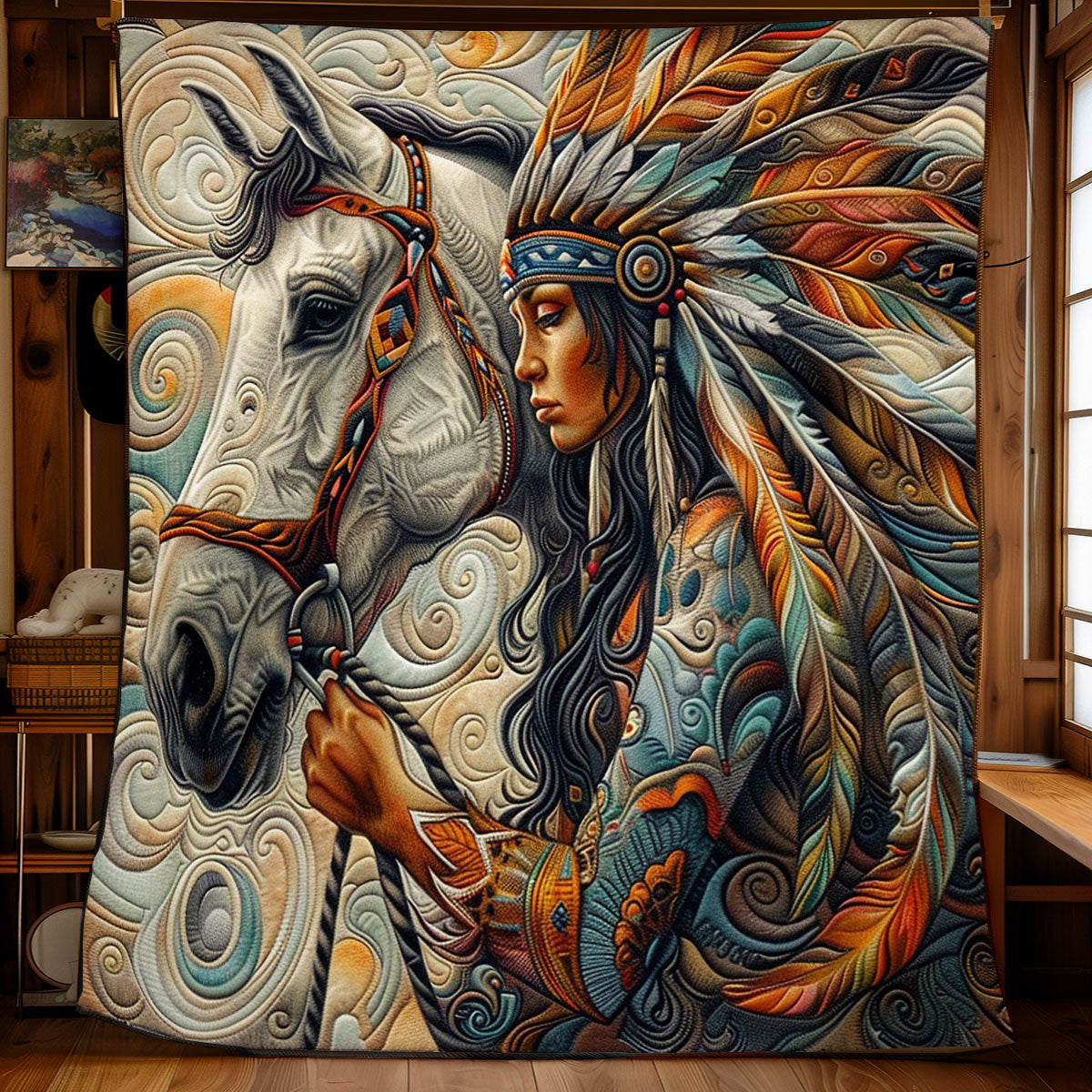 The Bond With Native Horses WO1308023CL Quilt