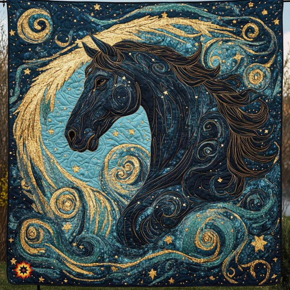 Horse Glowing Night WU1712010CL Quilt