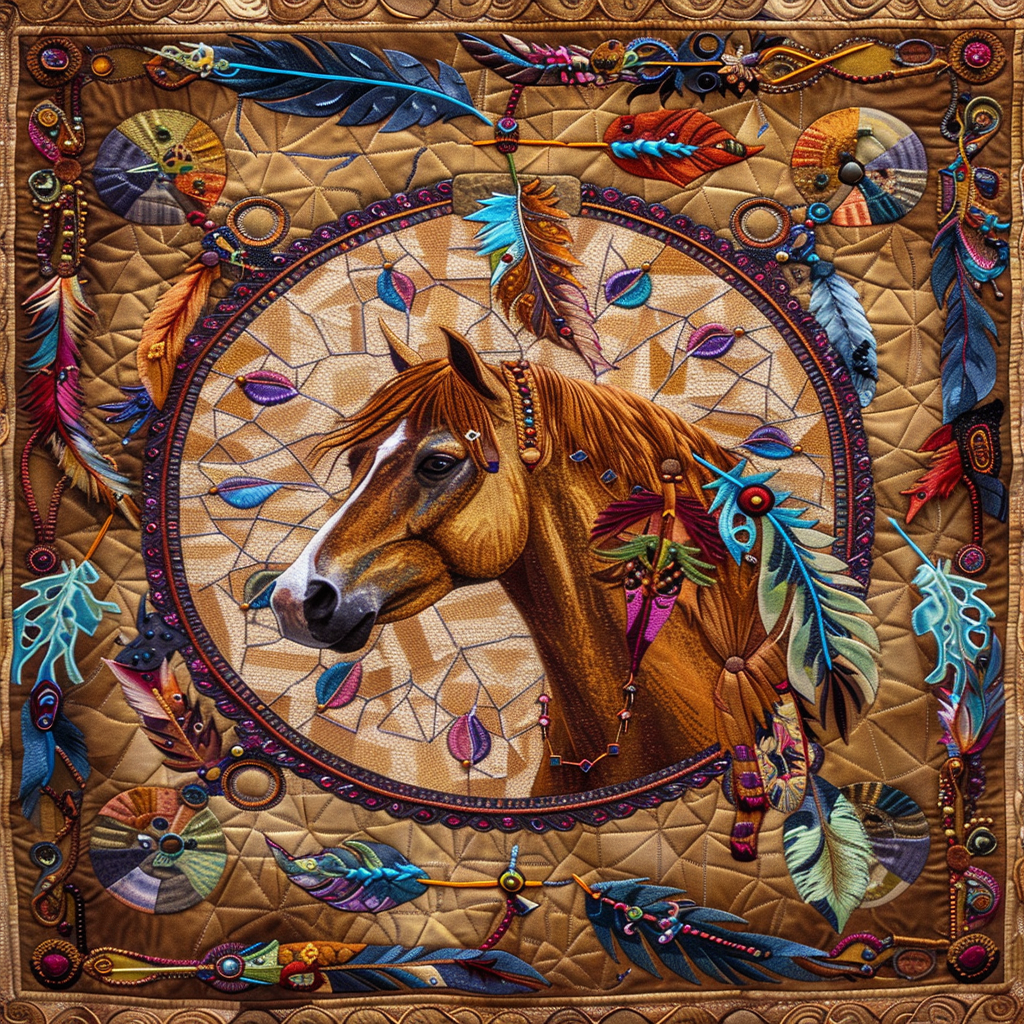 Horse Native American WJ2406010CL Quilt