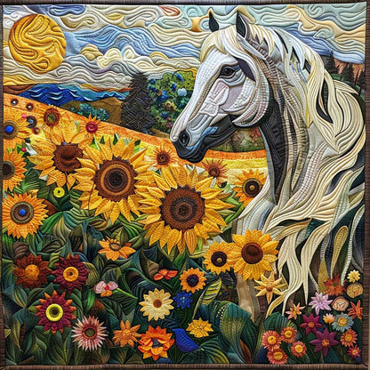 Horse Sunflower Field WP2507023CL Quilt