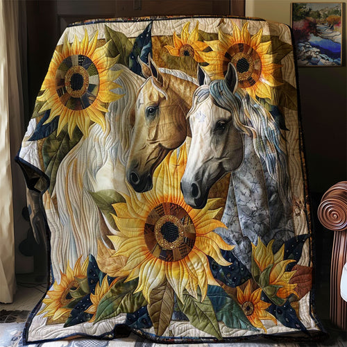 Horses And Sunflowers WN2607035CL Quilt