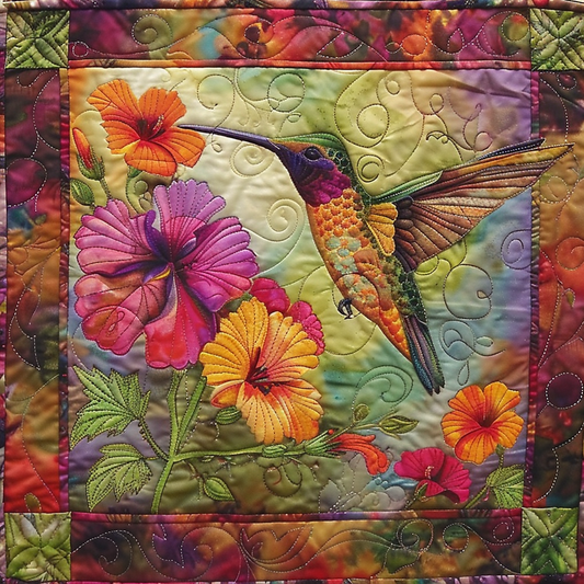 Hummingbird And Flowers XR2005005CL Quilt