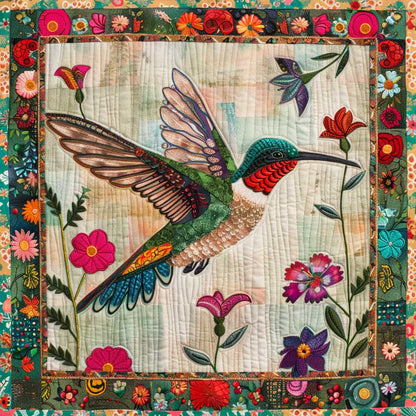 Hummingbird In Garden XR0307007CL Quilt