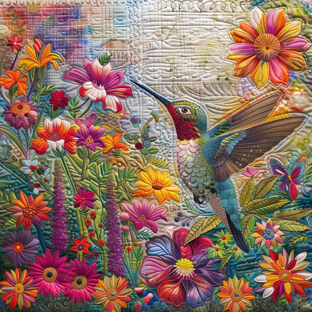 Hummingbird In Garden XR1908051CL Quilt