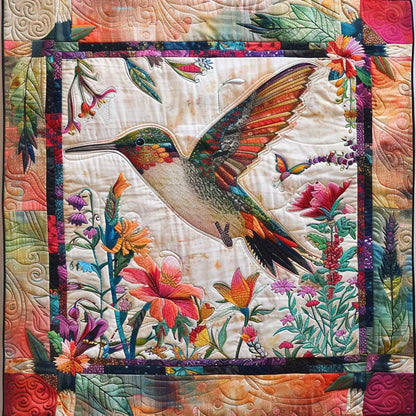 Hummingbird With Flowers XR0307006CL Quilt