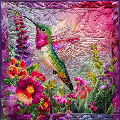 Hummingbird With Flowers XR1008015CL Quilt