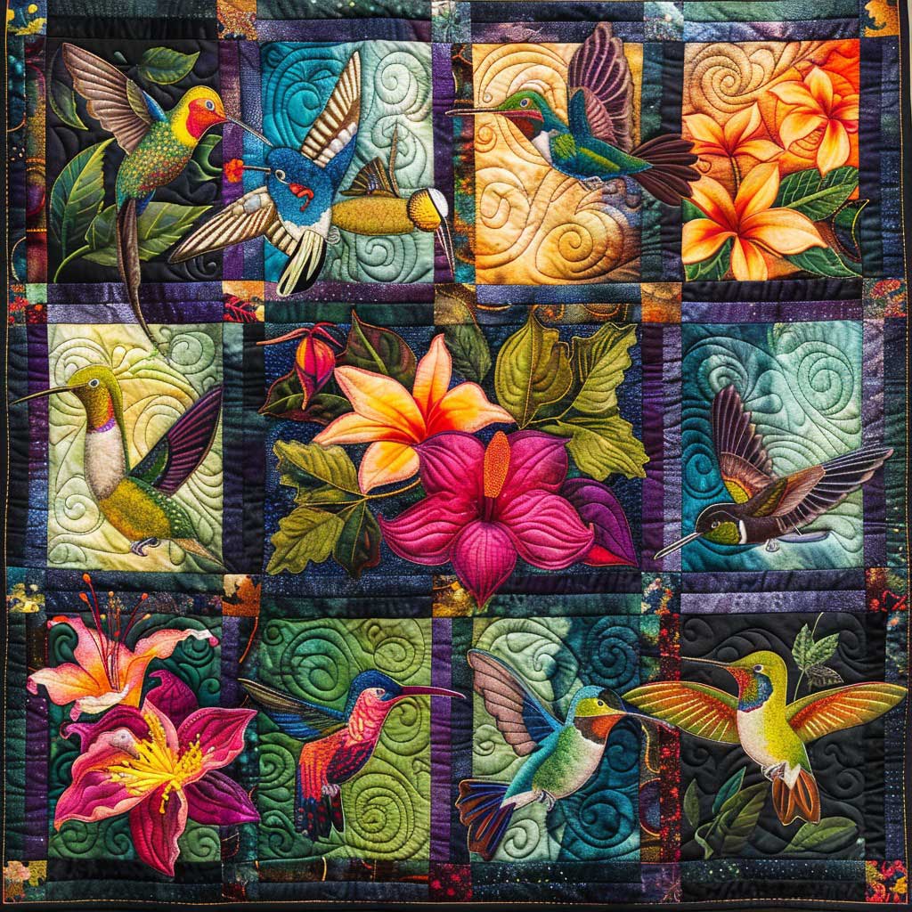 Hummingbirds Cartoon WM2707001CL Quilt