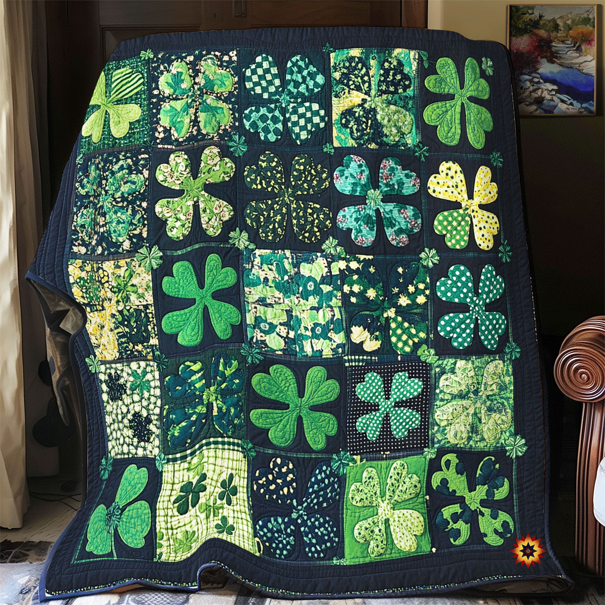 Irish Lucky Four Leaf WU1912008CL Quilt