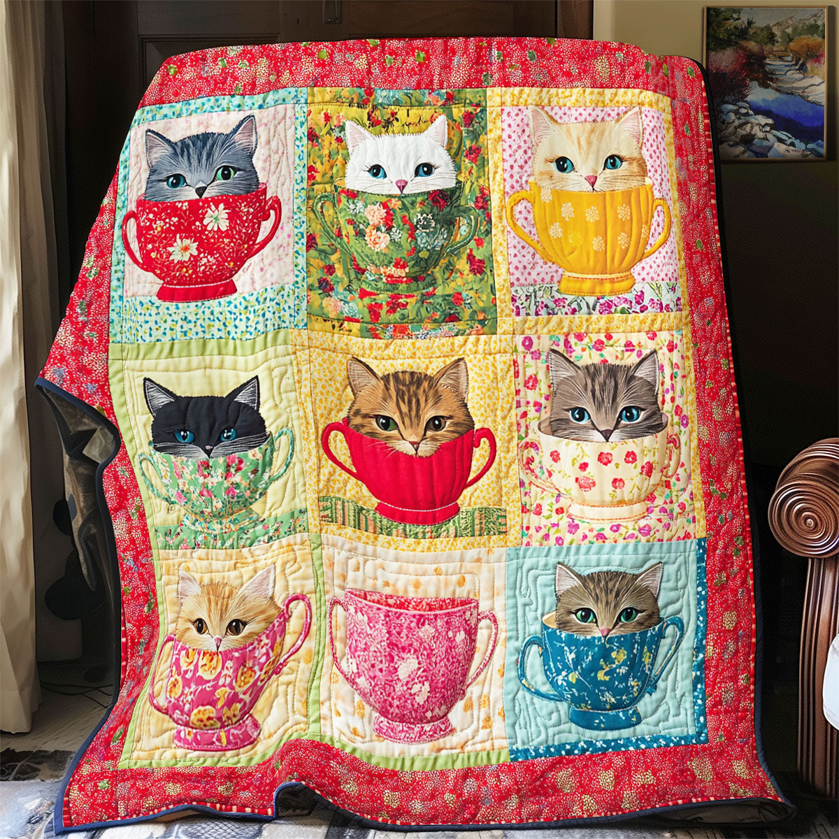 Kitty in a Cup YR2901043CL Quilt