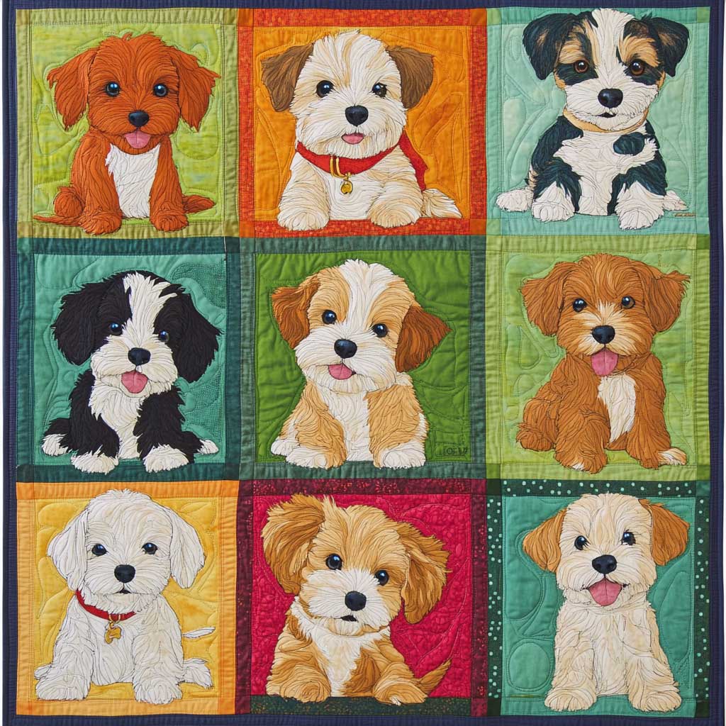 Lovely Puppies XR0508047CL Quilt