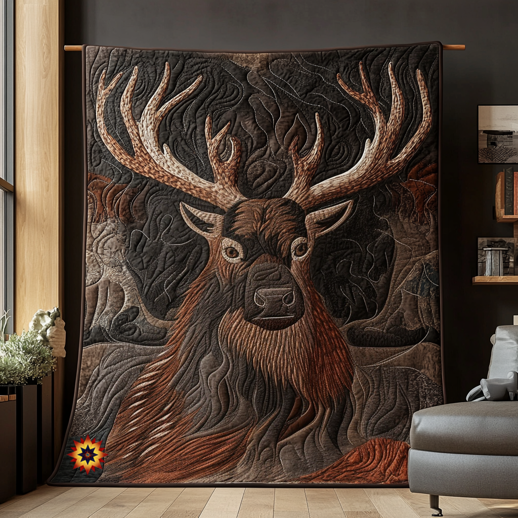 Majestic Reindeer WU1212026CL Quilt
