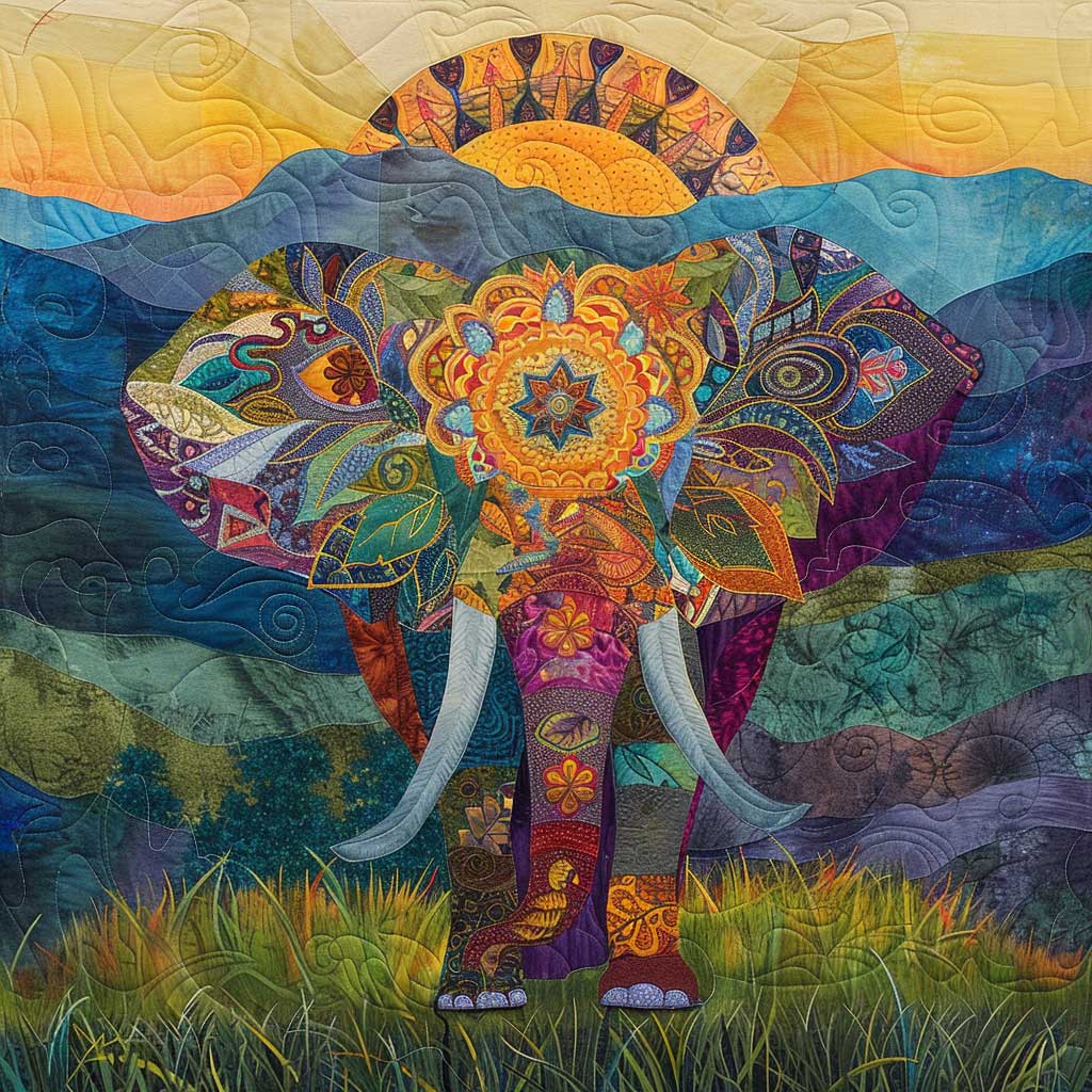 Mandala Elephants XR1009009CL Quilt