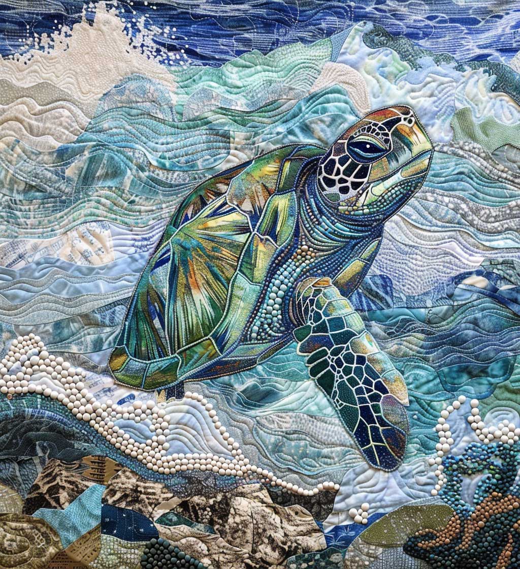 Marine Life Turtle XR0808060CL Quilt