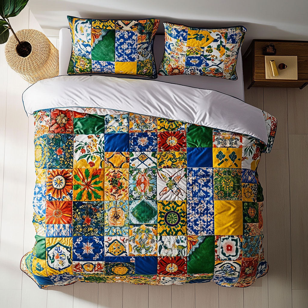Mediterranean Tiles Pattern WU2201023CL Duvet Cover Set