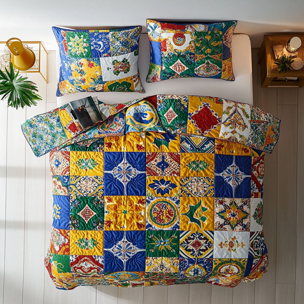 Mediterranean Tiles Pattern WU2201024CL Duvet Cover Set