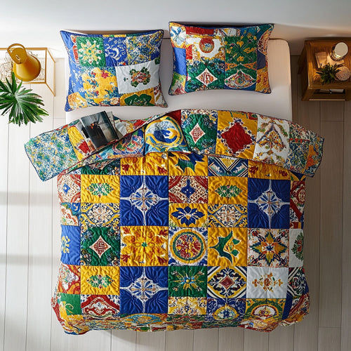 Mediterranean Tiles Pattern WU2201024CL Duvet Cover Set