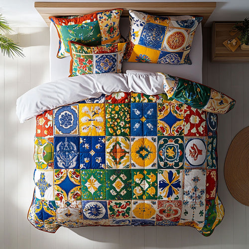 Mediterranean Tiles Pattern WU2201025CL Duvet Cover Set