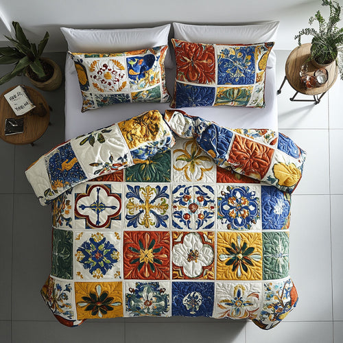 Mediterranean Tiles Pattern WU2201026CL Duvet Cover Set