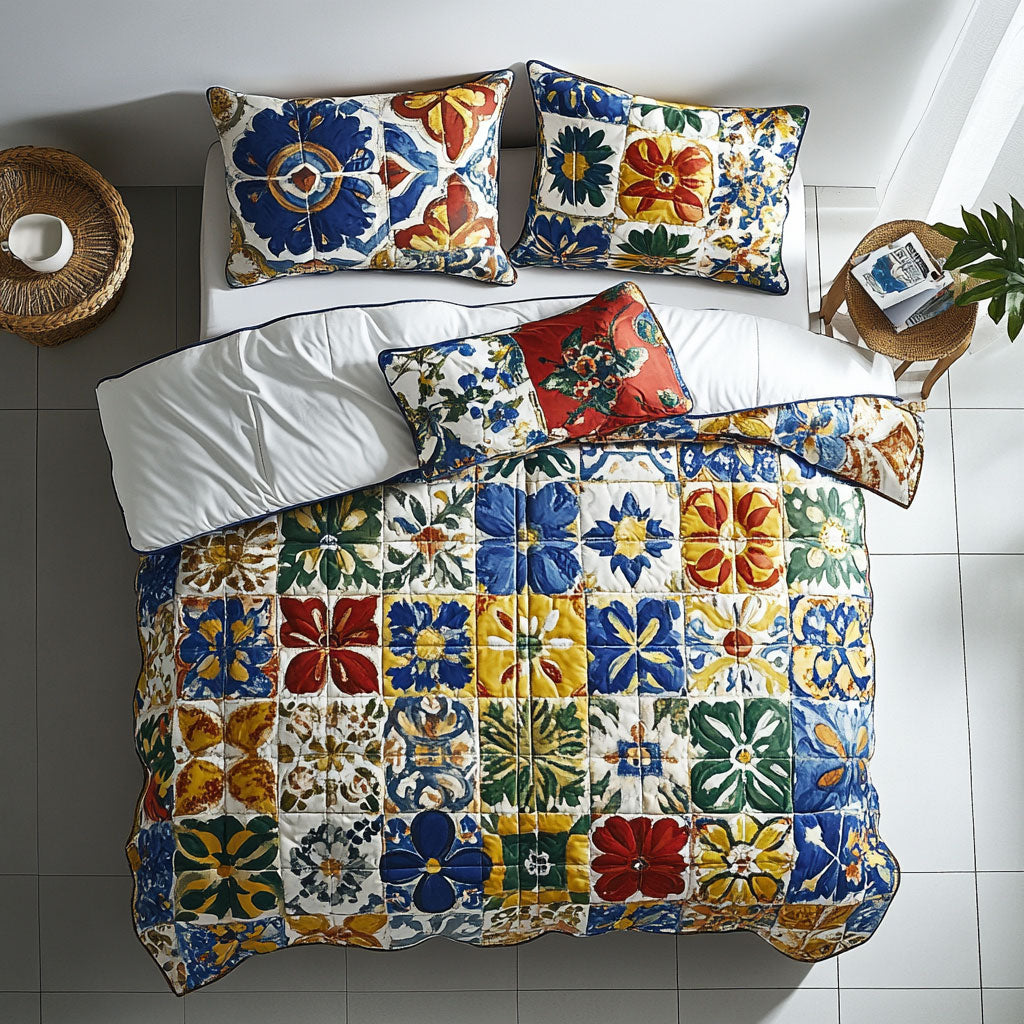 Mediterranean Tiles Pattern WU2201027CL Duvet Cover Set