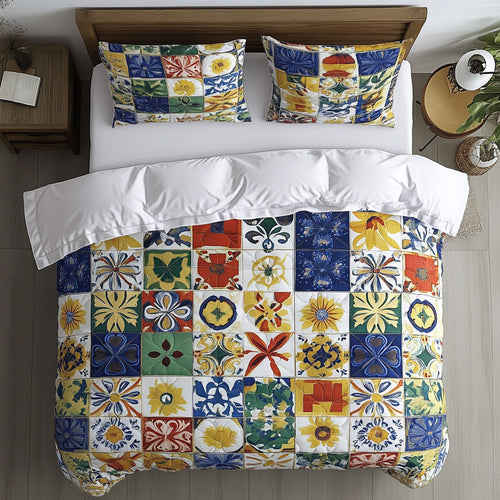 Mediterranean Tiles Pattern WU2201028CL Duvet Cover Set