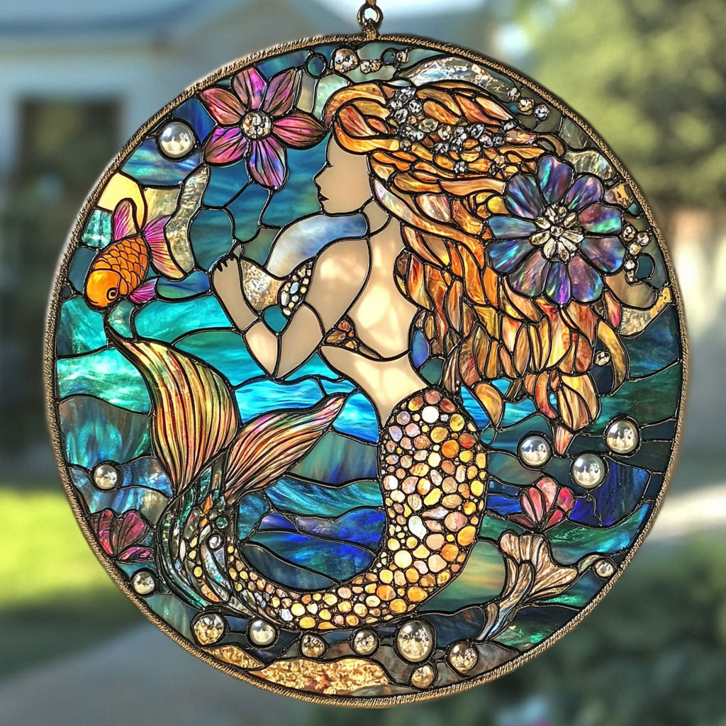 Mermaid Ocean Waves WU1601039CL Suncatcher