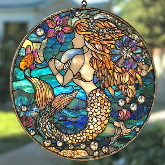 Mermaid Ocean Waves WU1601039CL Suncatcher