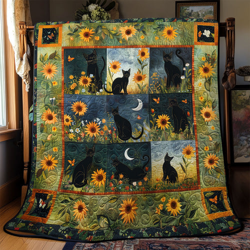 Midnight Garden Cats YR0502013CL Quilt