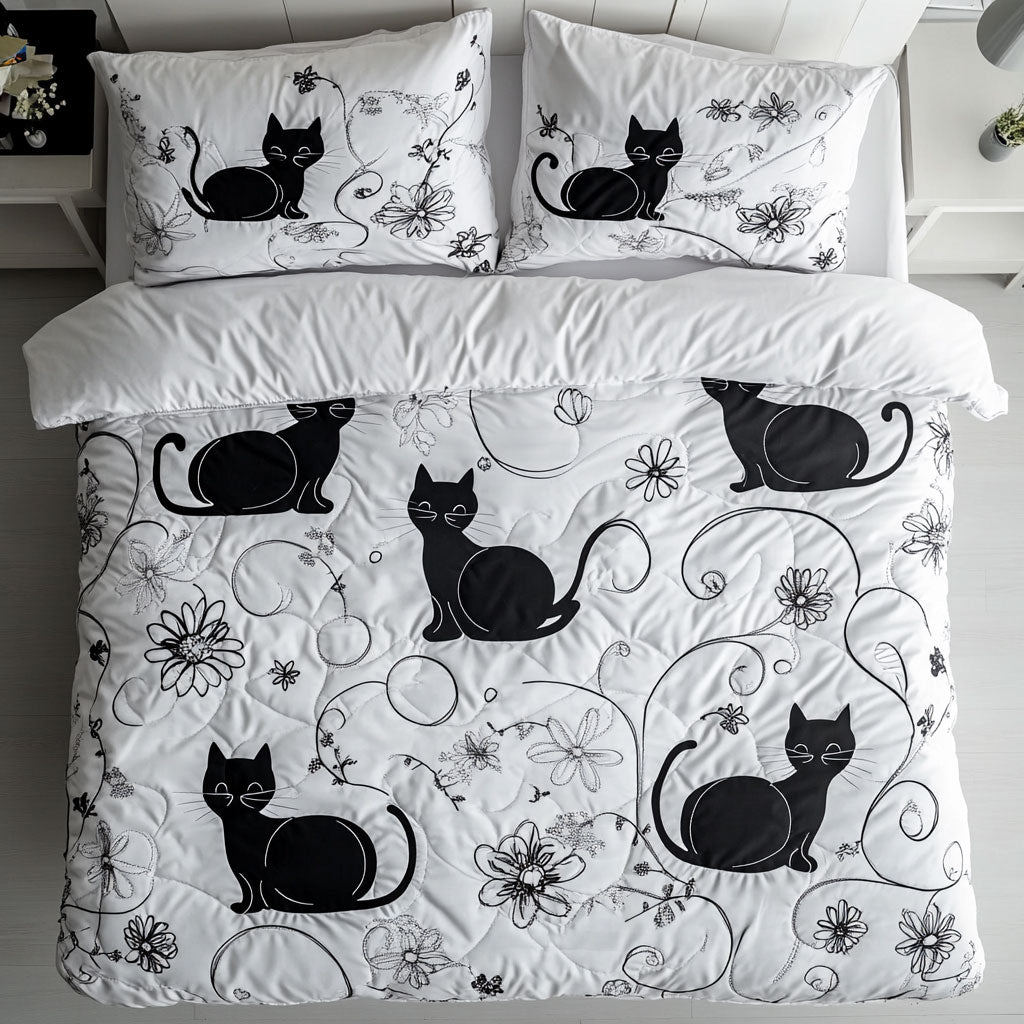 Minimal Black Cat WU1902014CL Duvet Cover Set