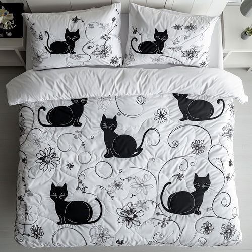 Minimal Black Cat WU1902014CL Duvet Cover Set
