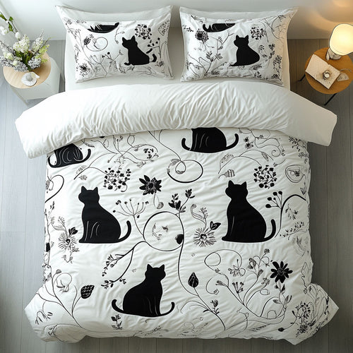 Minimal Black Cat WU1902015CL Duvet Cover Set