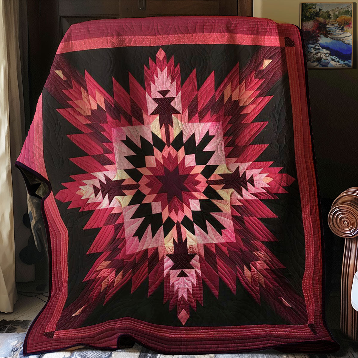 Native American Amish Star WJ0507001CL Quilt