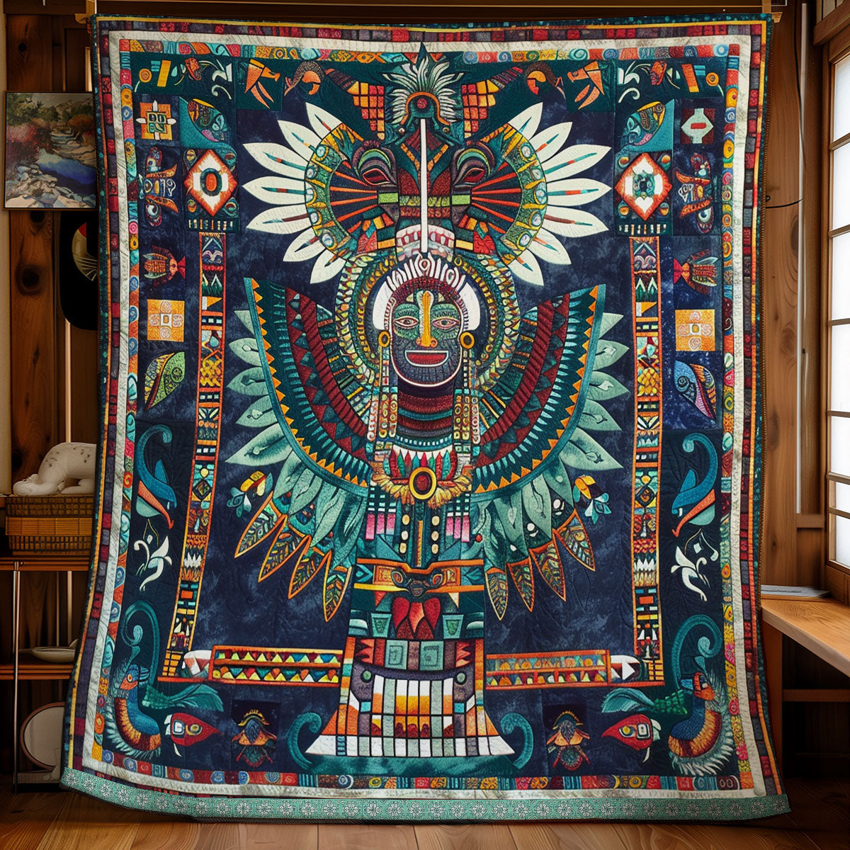 Aztec Mystic Feathered Deity WN1709060CL Quilt