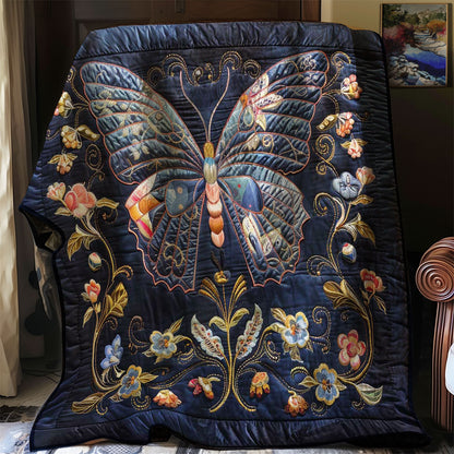 Blue Butterfly WJ1707003CL Quilt