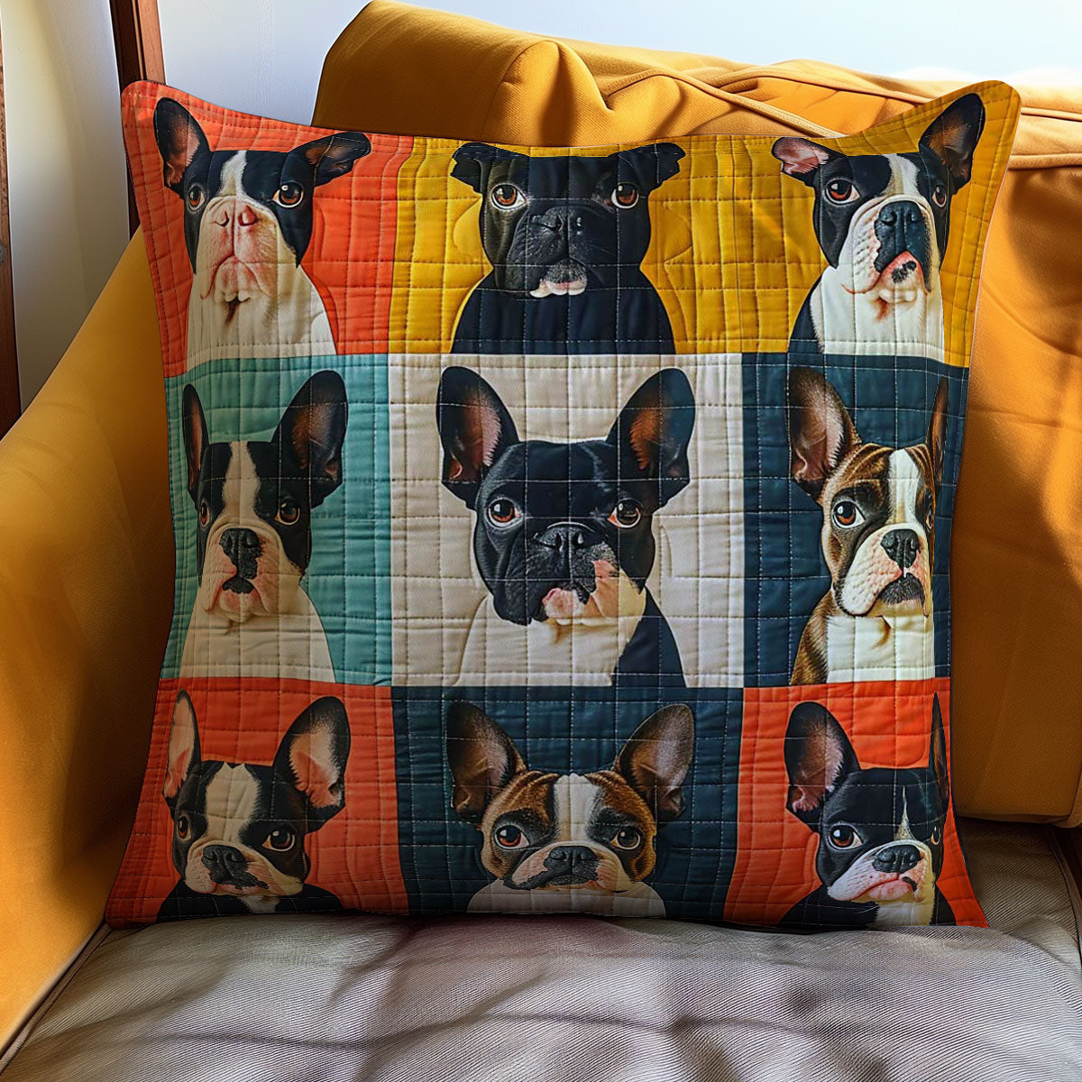 Boston Terrier WJ2708034CL Quilt Pillow Case