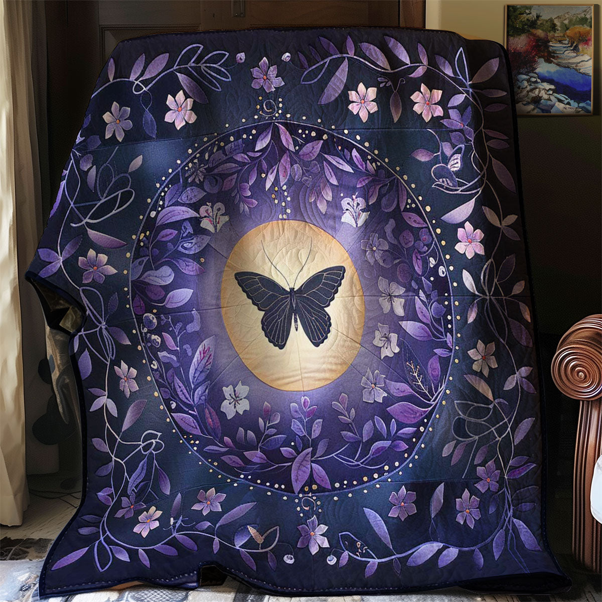 Purple Butterfly WJ1507009CL Quilt