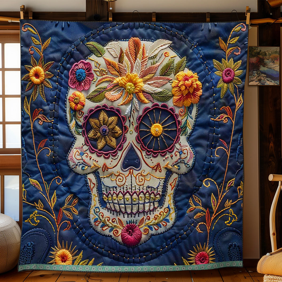 Calavera Sugar Skull WJ1409001CL Quilt