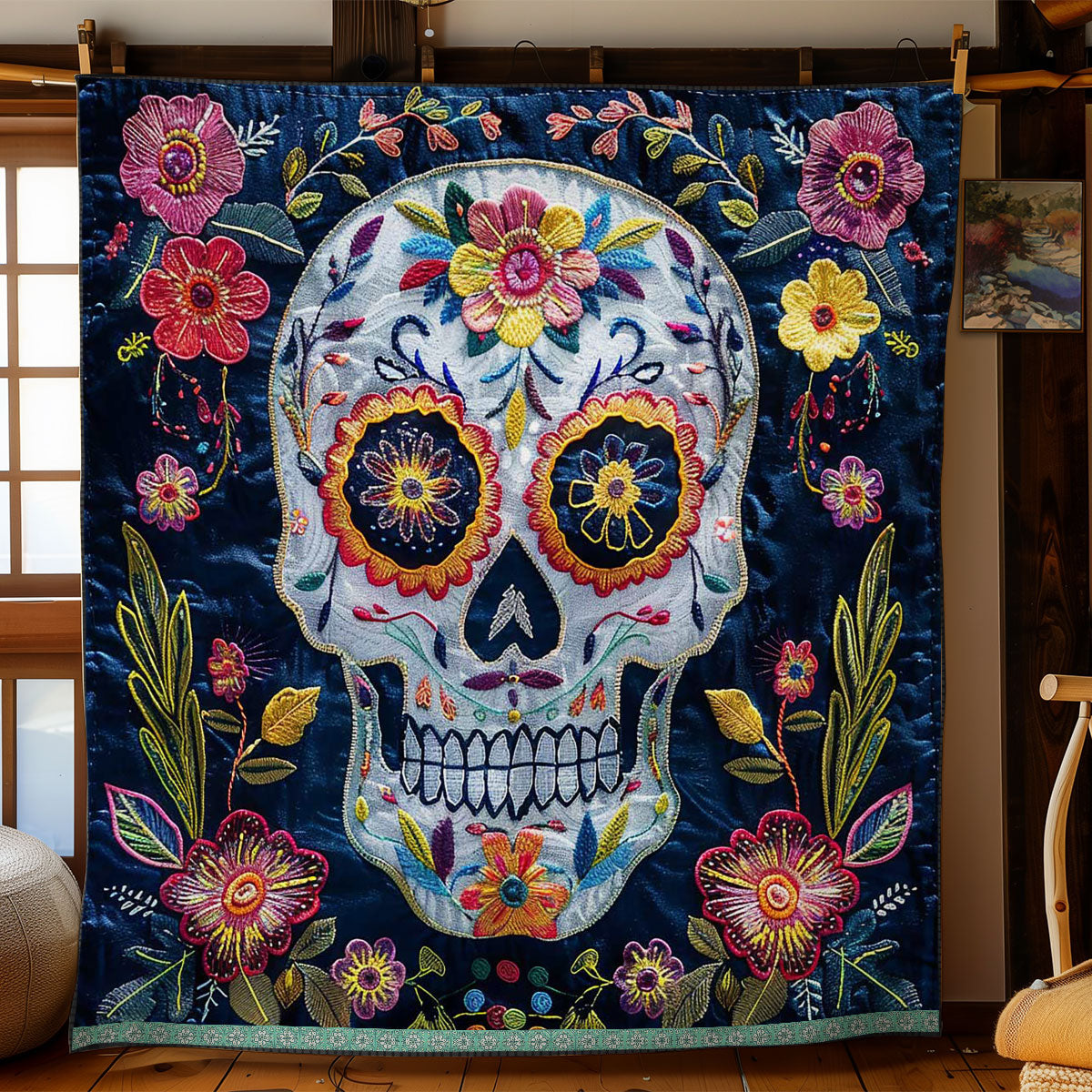 Calavera Sugar Skull WJ1709001CL Quilt