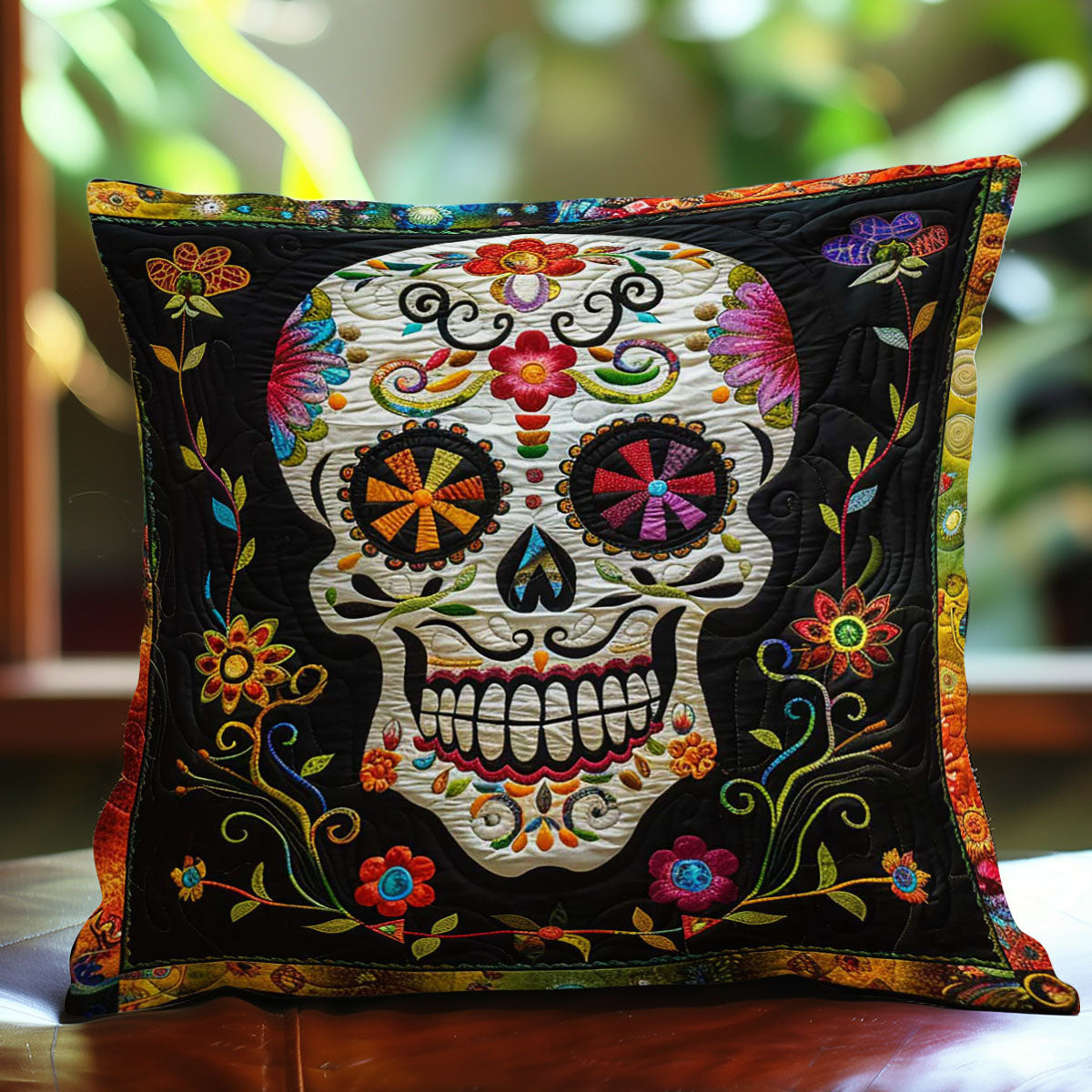 Calavera Sugar Skull WJ1709037CL Quilt Pillow Case