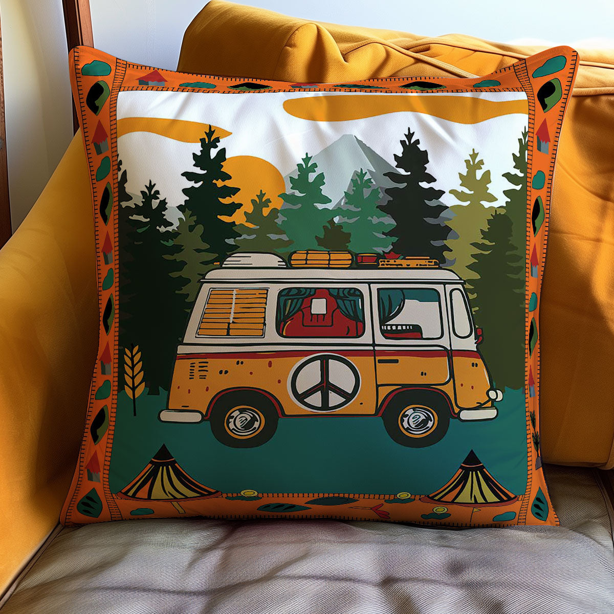 Camper Van WJ0308045CL Quilt Pillow Case