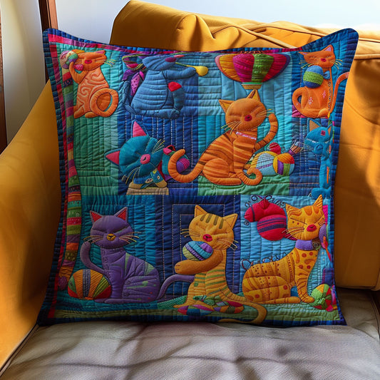 Cat In The Colorful Yarn World WJ1508030CL Quilt Pillow Case