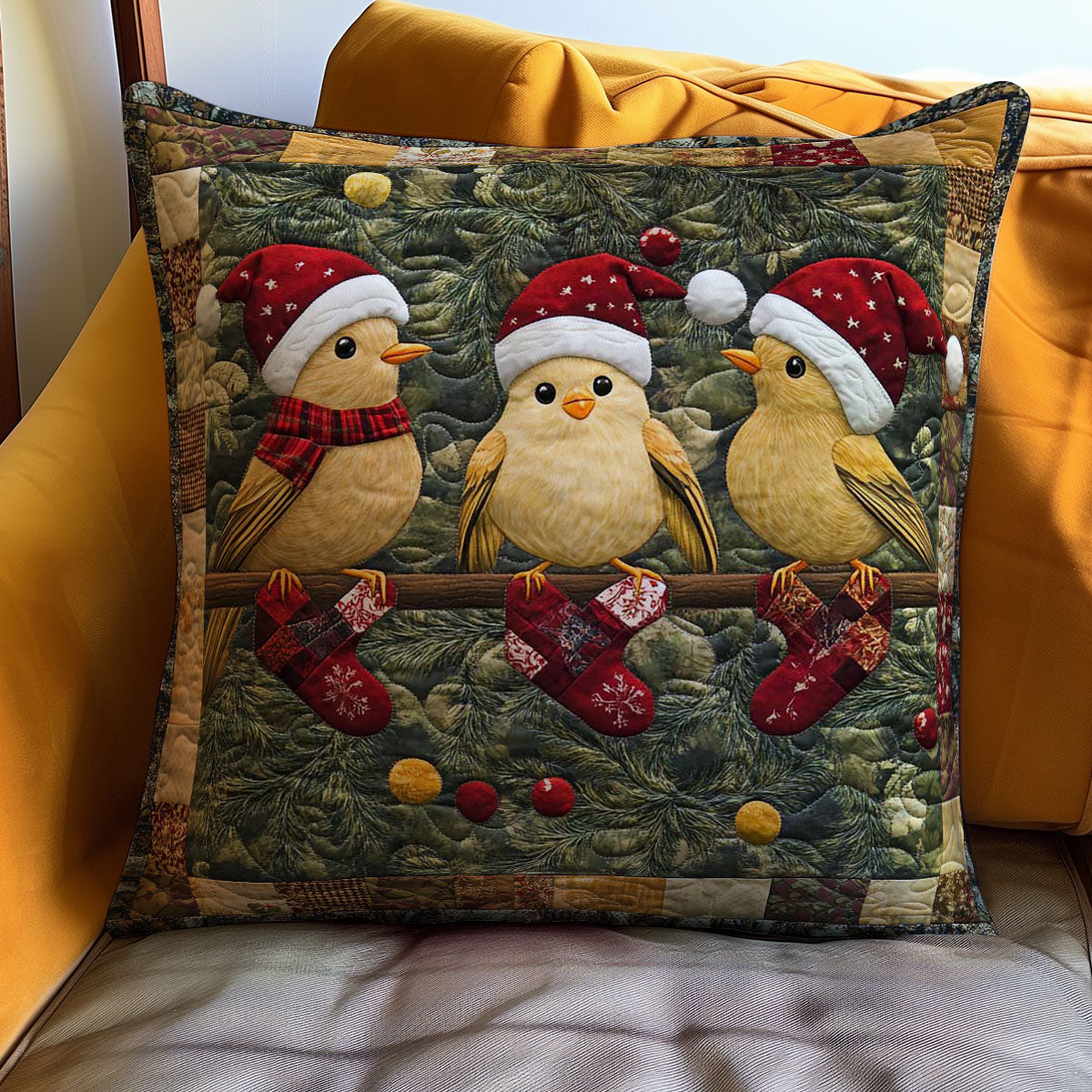 Christmas Bird WJ0808043CL Quilt Pillow Case